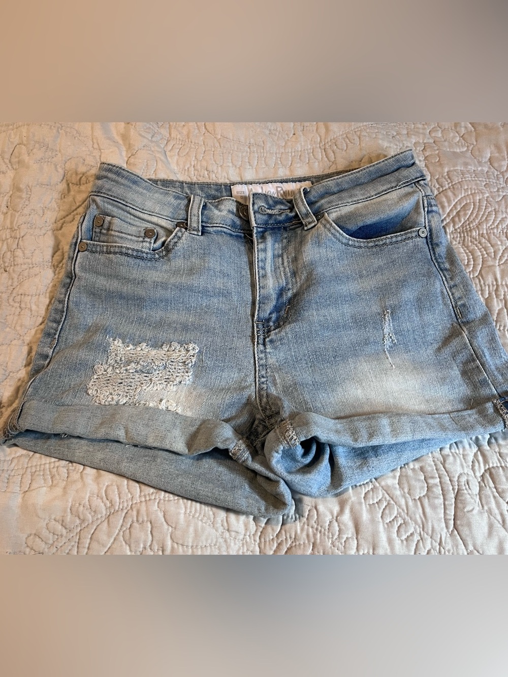 Indigo Rein Light Blue Boyfriend Denim Shorts